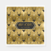 Deer Antlers Pfeile Weihnachtsmuster Gold ID861 Serviette (Vorderseite)