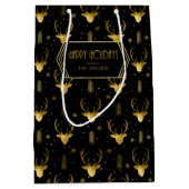 Deer Antlers Pfeile Weihnachtsmuster V2 Gold D861 Mittlere Geschenktüte (Vorderseite)