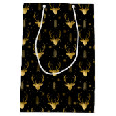 Deer Antlers Pfeile Weihnachtsmuster V2 Gold D861 Mittlere Geschenktüte (Rückseite)
