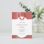 Deer Antlers Rustic Red Tartan Postkarte (Stehend Vorderseite)