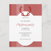 Deer Antlers Rustic Red Tartan Postkarte (Vorderseite)