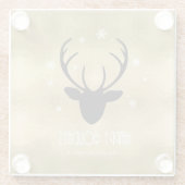 Deer Antlers Silhouette & Snowflakes Gold ID861 Glasuntersetzer (Rückseite)