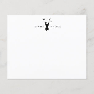 Deer Antlers Stag Head   Schwarz-Grau-Monogramm