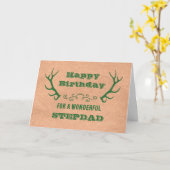 Deer Antlers Vintag Stepdad Birthday Karte (Gelbe Blume)
