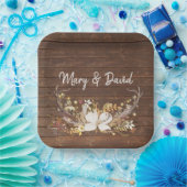 Deer Antlers Wedding Bouquet Pappteller (Party)