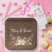 Deer Antlers Wedding Bouquet Pappteller (Party)