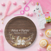 Deer Antlers Wedding Bouquet Pappteller (Party)