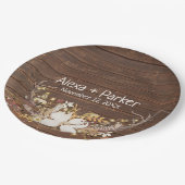 Deer Antlers Wedding Bouquet Pappteller (Schrägansicht)