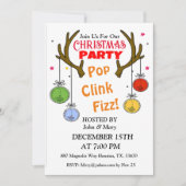 Deer Antlers Weihnachtseinladung Einladung (Vorderseite)