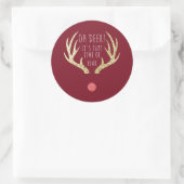 Deer Antlers Weihnachtsfeier Runder Aufkleber (Tasche)