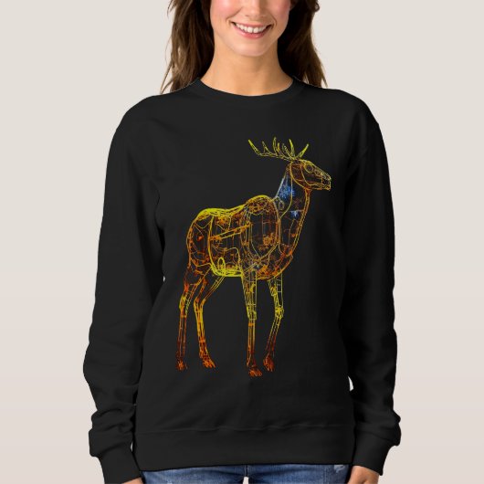 Deer artwork motif animal deer sweatshirt (Vorderseite)