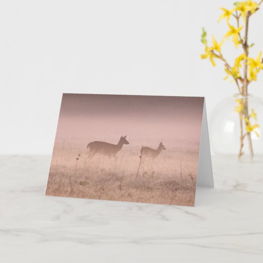 Deer at Dawn Karte (Gelbe Blume)