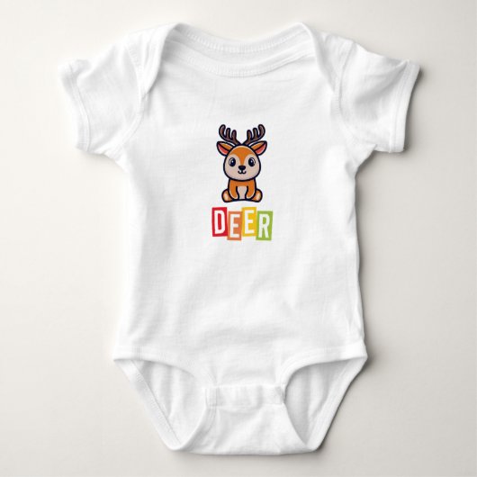 Deer Baby Jersey Bodysuit Baby Strampler (Vorderseite)