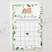 Deer Baby Shower Bingo Game (Vorne/Hinten)