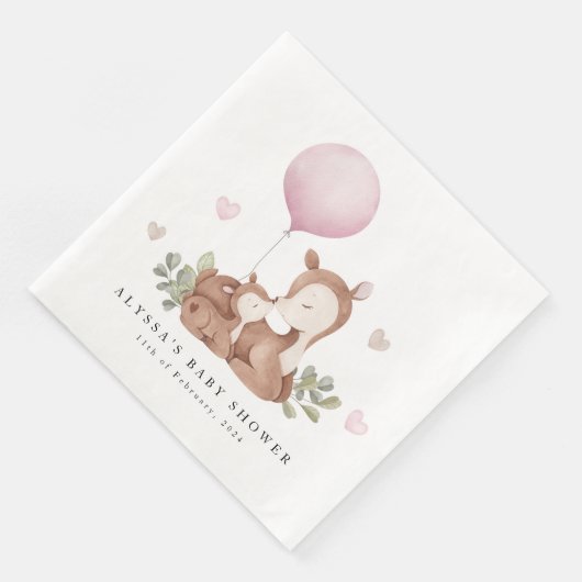 Deer Baby Shower Napkins Serviette (Ecke)