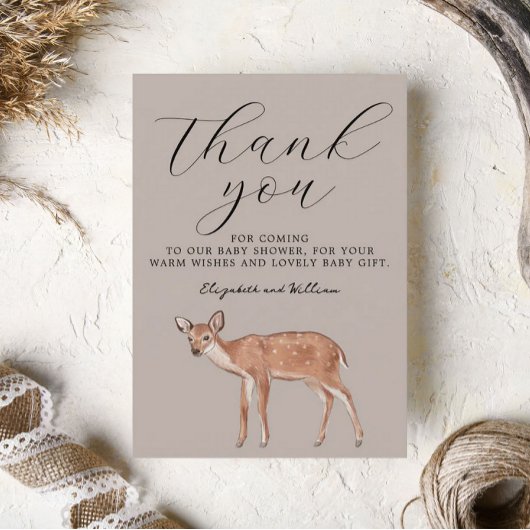 Deer Baby Shower Thank You Card Dankeskarte