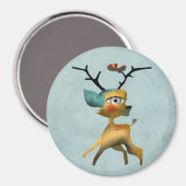 Deer Bambi Venado Wald Aqua Magnet (Vorderseite/Rückseite)
