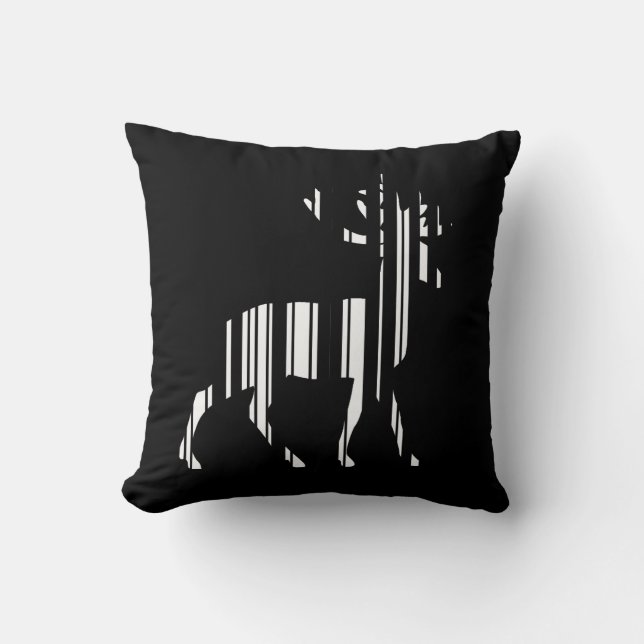 DEER BAR CODE Strichcode-Muster Kissen (Vorderseite)