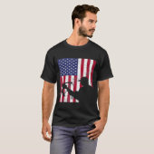 Deer Bow Hunt Hunter Whitetail Tee American Flag 2 (Vorne ganz)