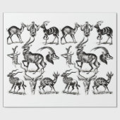 Deer Buck Antelope Animals wildlife Illustrations Geschenkpapier (Flach)