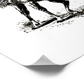 Deer Buck Antelope Animals Wildtiere Illustratione Poster (Ecke)