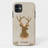 Deer Buck Floral Feminine Hunter Case-Mate iPhone Hülle (Rückseite)