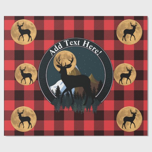 Deer Buck Full Moon Geschenkpapier (Flach)