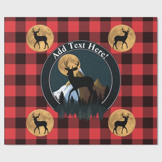 Deer Buck Full Moon Geschenkpapier (Flach)