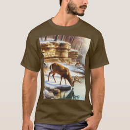 Deer Buck im Winter Wildlife T-Shirt