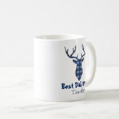 Deer Buck Kariert blau und schwarz Kaffeetasse (VorderseiteRechts)