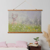 Deer Buck | Nationalpark Rainier Wandteppich Mit Holzrahmen (Schlafzimmer)