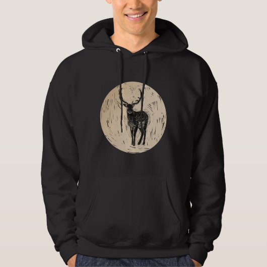 Deer Buck Nature Art Hoodie (Vorderseite)