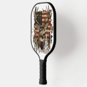 Deer, Buck Season USA Flag Pickleball Schläger (Links)