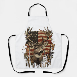 Deer, Buck Season USA Flag Schürze