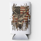 Deer, Buck Season USA Flag Selters Dosenkühler (Vorderseite)