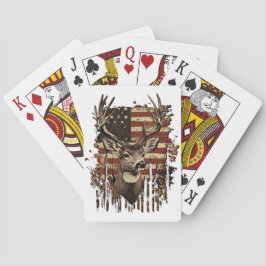 Deer, Buck Season USA Flag Spielkarten