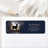 Deer Buck Silhouette Rücksendeadressen-Aufkleber (Insitu)