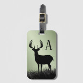 Deer Buck Stag Monogram Gepäcktag Gepäckanhänger (Vorderseite Vertikal)