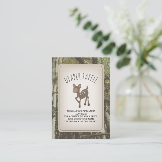 Deer Camouflage Babydusche Windelwanne Begleitkarte (Stehend Vorderseite)