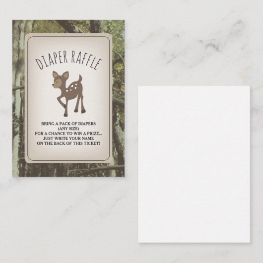 Deer Camouflage Babydusche Windelwanne Begleitkarte (Vorne/Hinten)