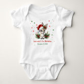 Deer christmas birthday baby strampler (Vorderseite)
