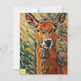 Deer Christmas greeting card Dankeskarte