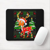Deer Christmas Lights Santa Costume Ugly Xmas Swea Mousepad (Mit Mouse)