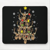 Deer Christmas Tree Xmas Hunting Hunt Men Dad Men Mousepad (Vorne)