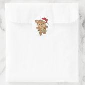 Deer Christmas Winter Animals Deer Runder Aufkleber (Tasche)