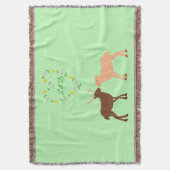 Deer Couple und Daisy Heart Custom Decke (Vorderseite Vertikal)