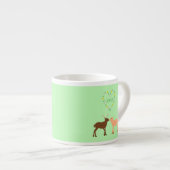 Deer Couple und Daisy Heart Custom Espressotasse (Vorderseite Rechts)