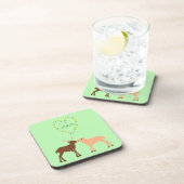 Deer Couple und Daisy Heart Custom Getränkeuntersetzer (Rechte Seite)