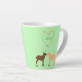 Deer Couple und Daisy Heart Custom Milchtasse (Rechte Ecke)
