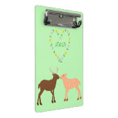 Deer Couple und Daisy Heart Custom Mini Klemmbrett (Schrägansicht)